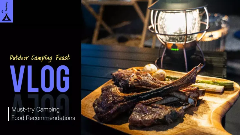 Blue Rustic Camping Vlog YouTube Thumbnail