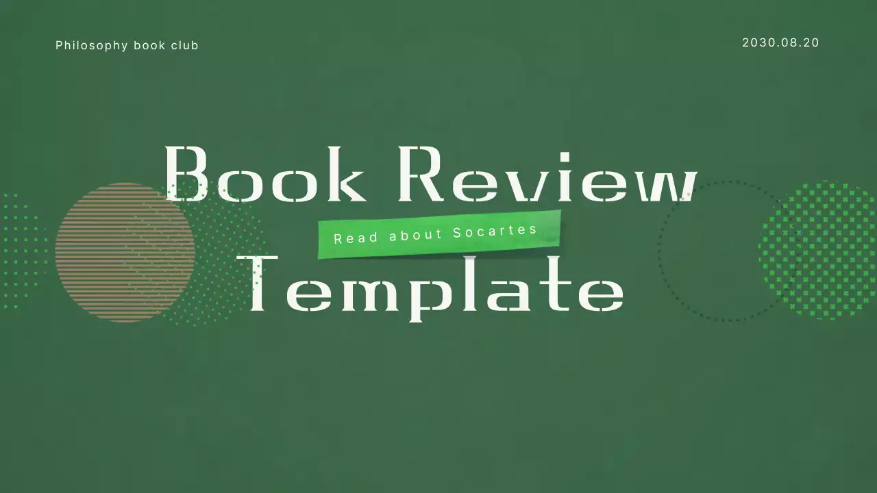 Green Minimalist Book Review Template Presentation