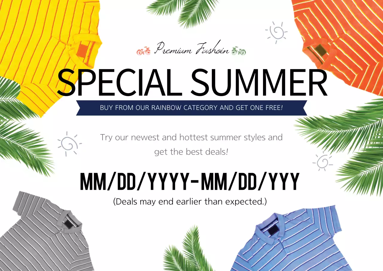 Colorful Trendy Summer Promotion Poster