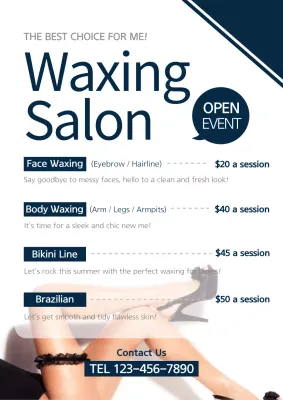 Navy Modern Waxing Promotion Poster