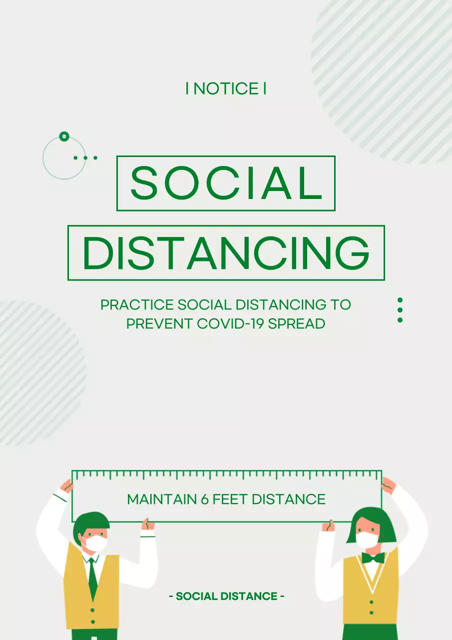 Green Minimal Social Distancing Notice Poster