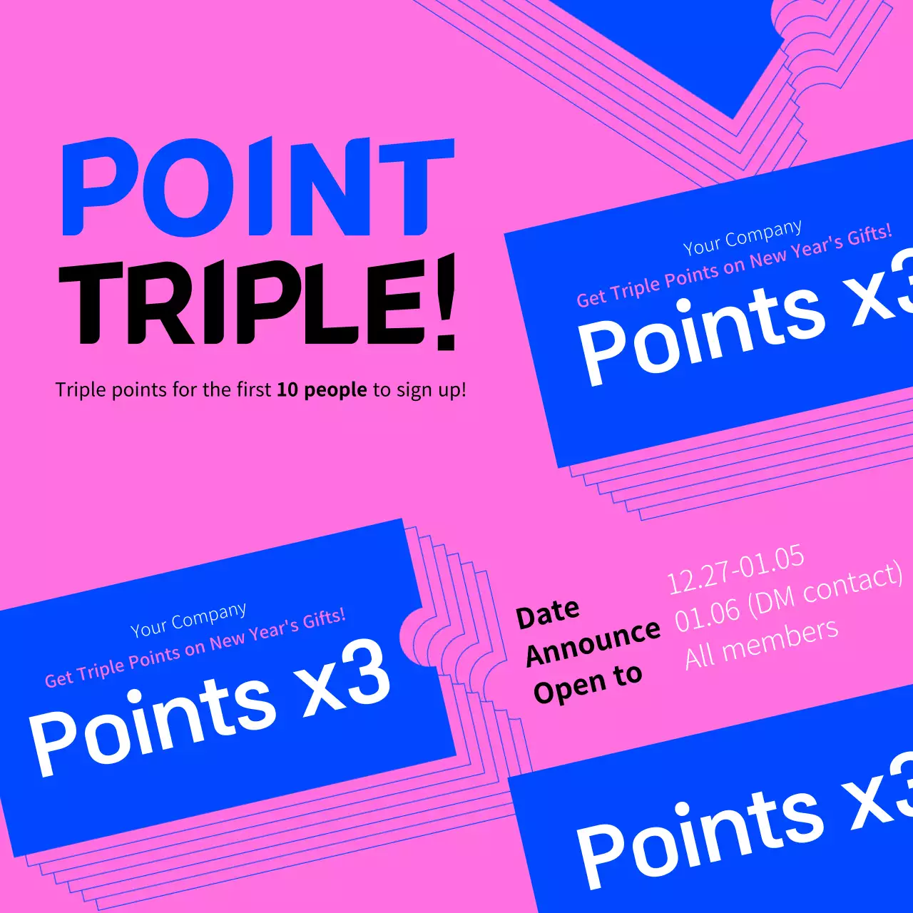 Pink Trendy Points Promotion Social Media Post