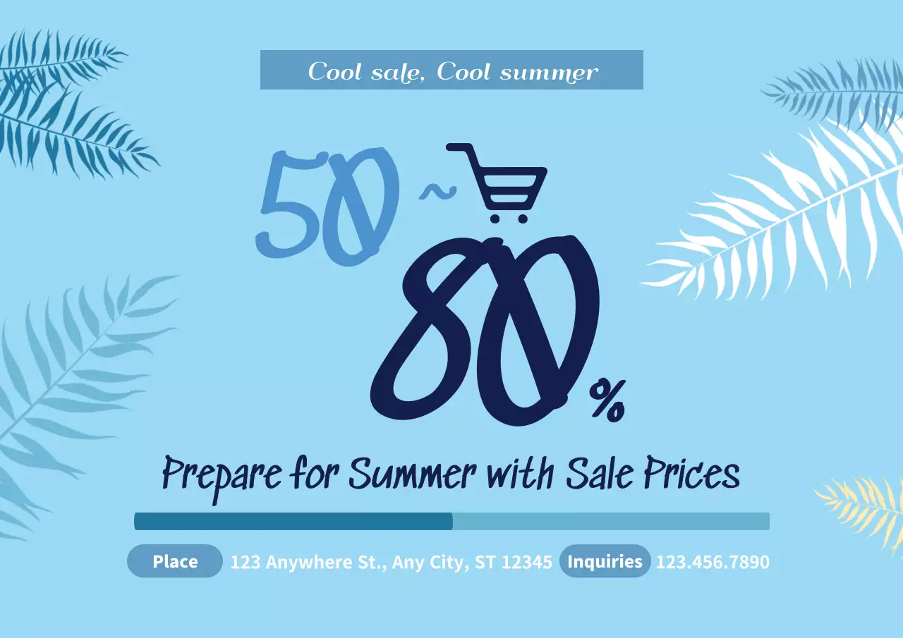 Blue Trendy Summer Sale Promotion Poster