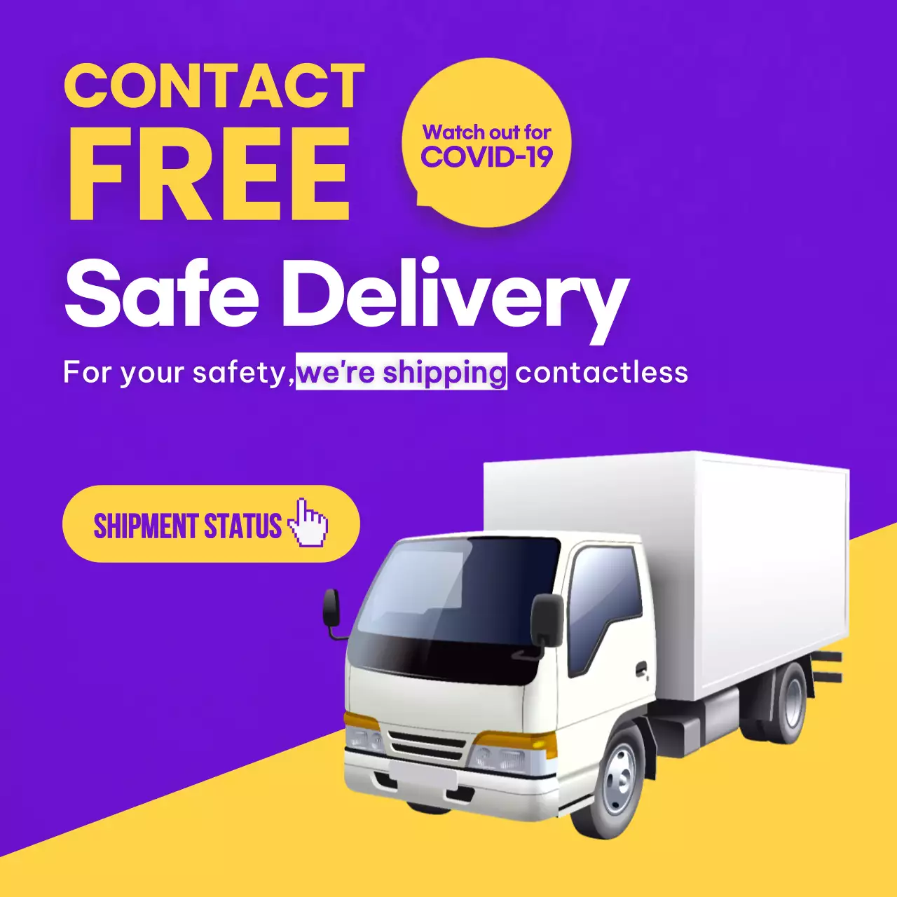 Purple Modern Delivery Promotion Social Media Post