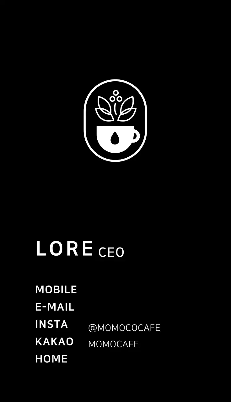 Kartu Nama Logo Kopi Minimalis Hitam