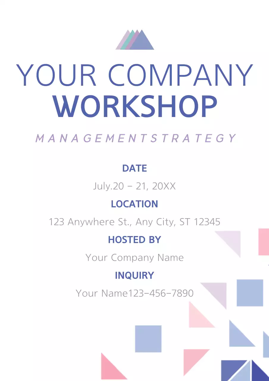 White Modern Workshop Announcement Poster