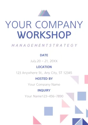 White Modern Workshop Announcement Poster