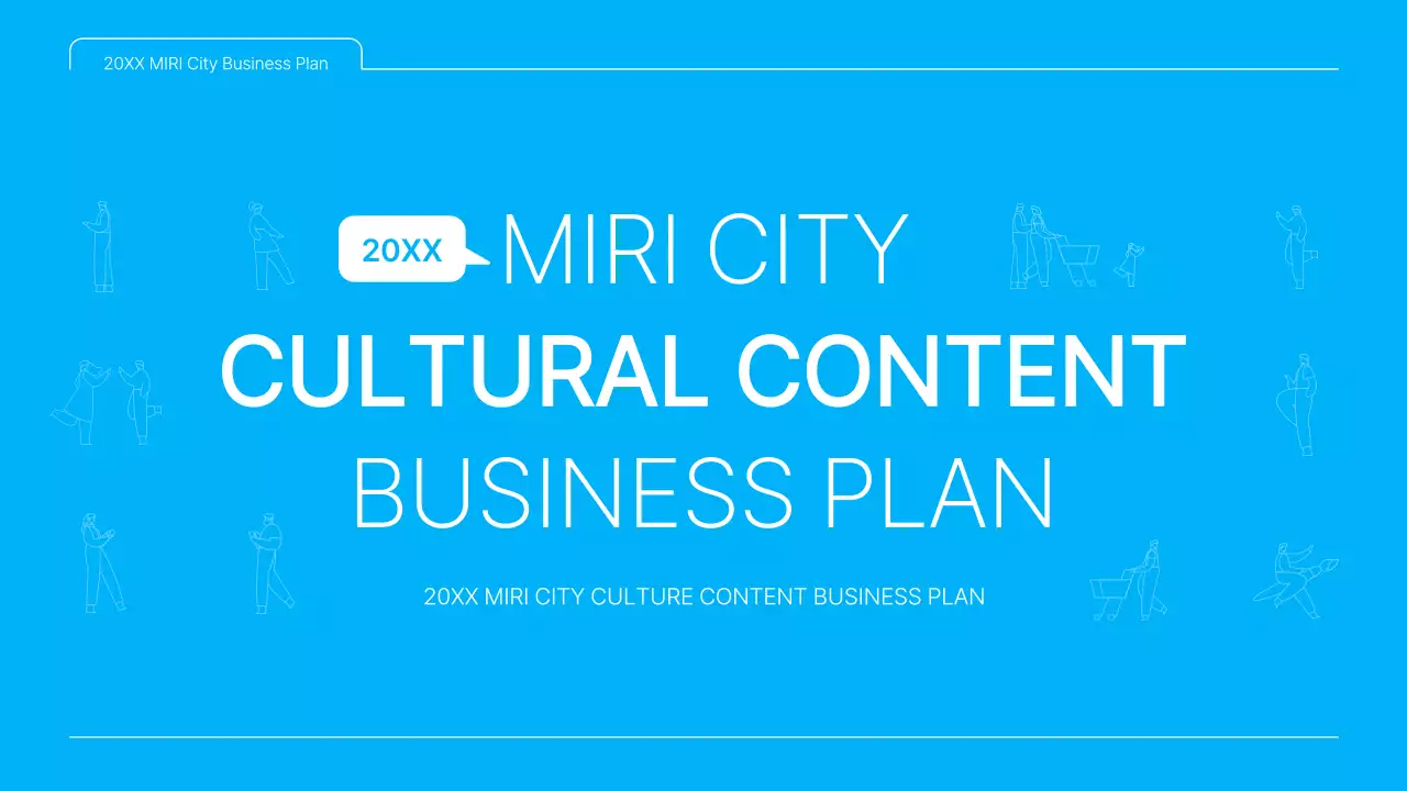 A clean blue and white cultural content business plan presentation
