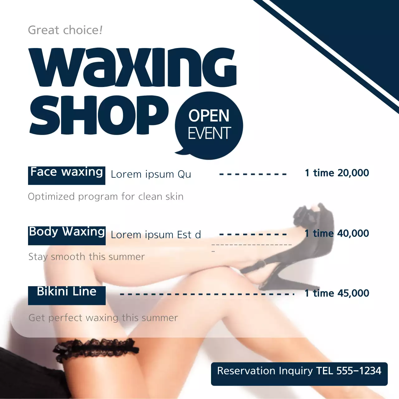 Navy Modern Waxing Promotion Banner