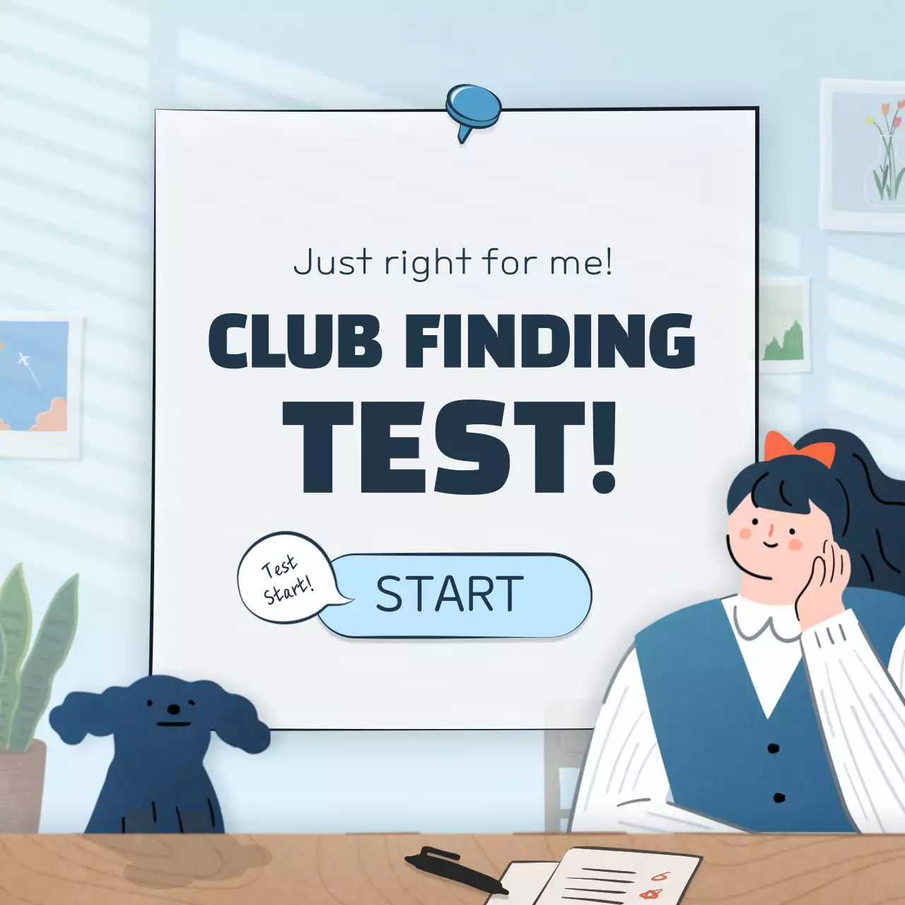 Psychometric test concept with cute illustrations