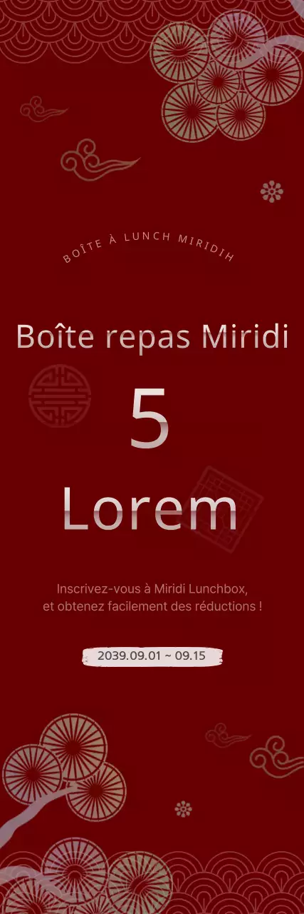 Remise sur les boîtes à bento traditionnelles rouges et blanches de conception coréenne