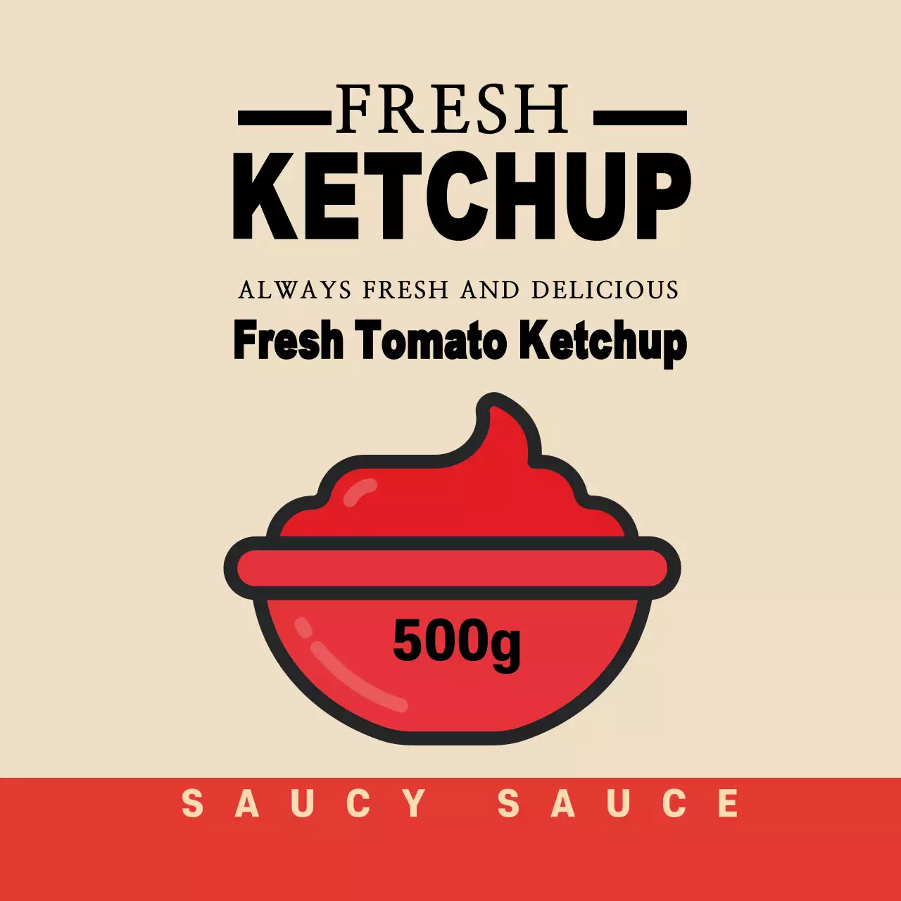 Red Simple Ketchup Advertisement Instagram Post