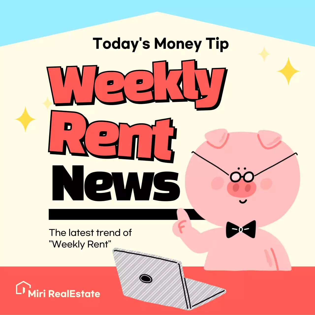 A light blue and red friendly illustration