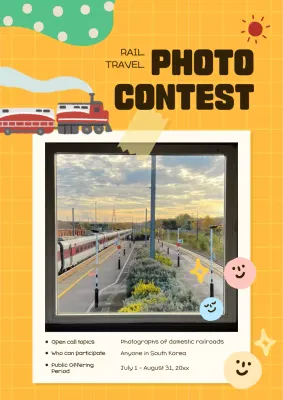 Orange Retro Photo Contest Announcement Poster