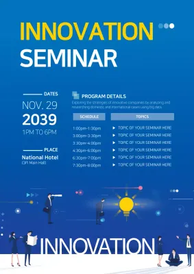 Blue Modern Seminar Announcement Poster