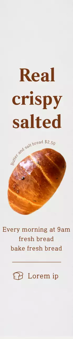 Promosikan toko roti Anda dengan tampilan yang bersih dan rapi dengan latar belakang putih