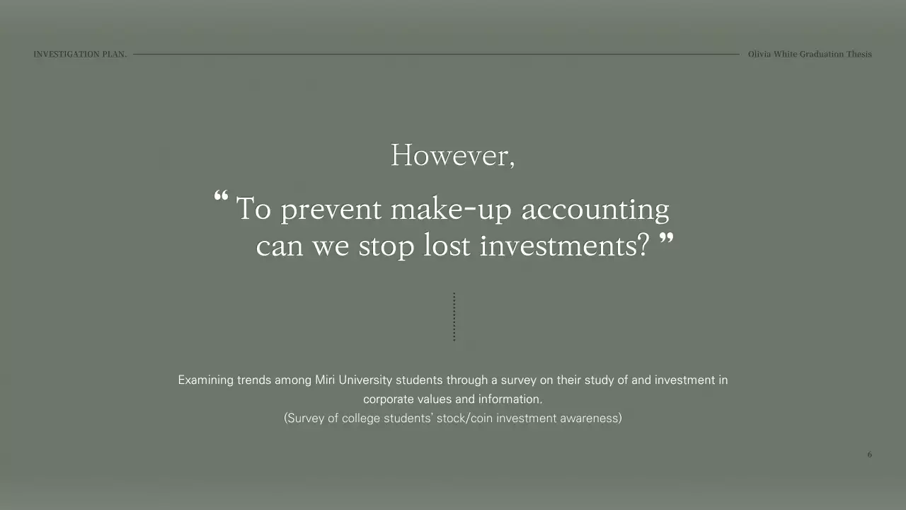 Presenting an accounting assignment with a dark green, calming look