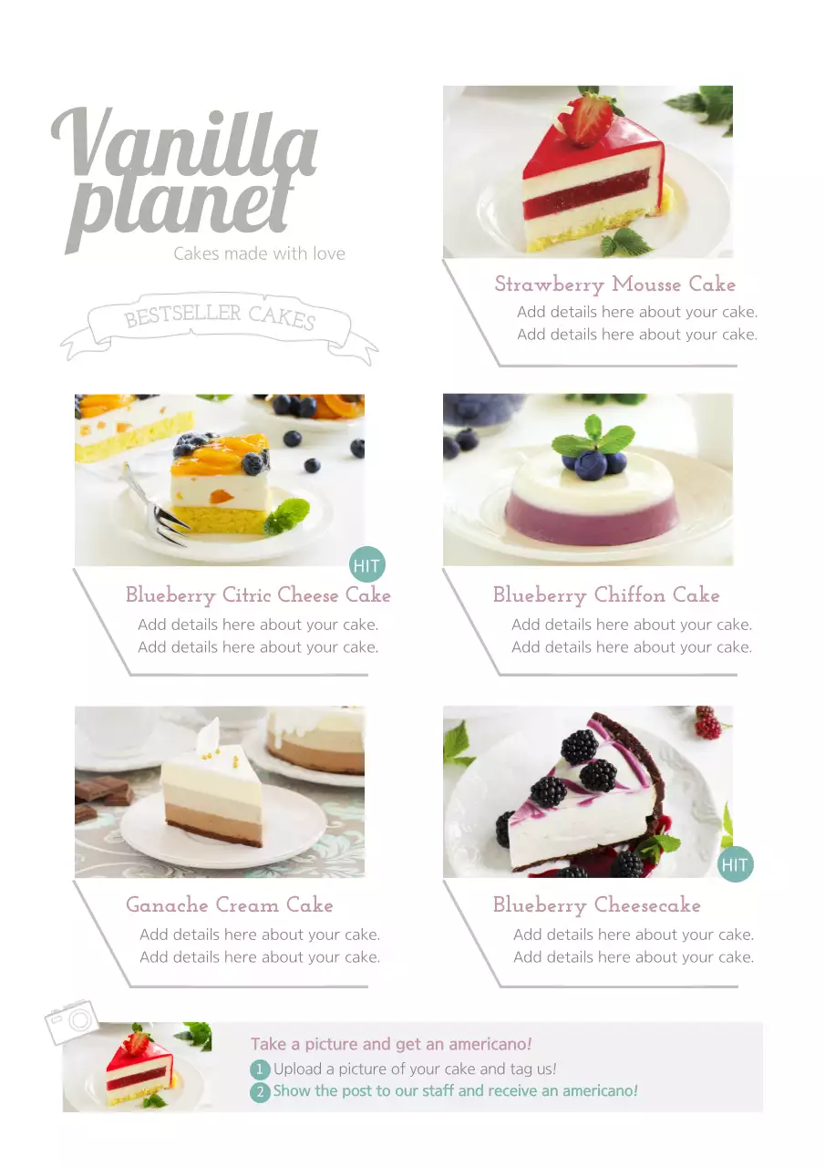 White Minimal Cakes Promotion Poster