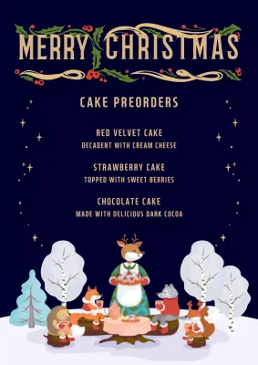 Navy Traditional Christmas Menu Promotion Poster