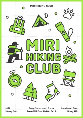 Green Minimal Hiking Event Poster