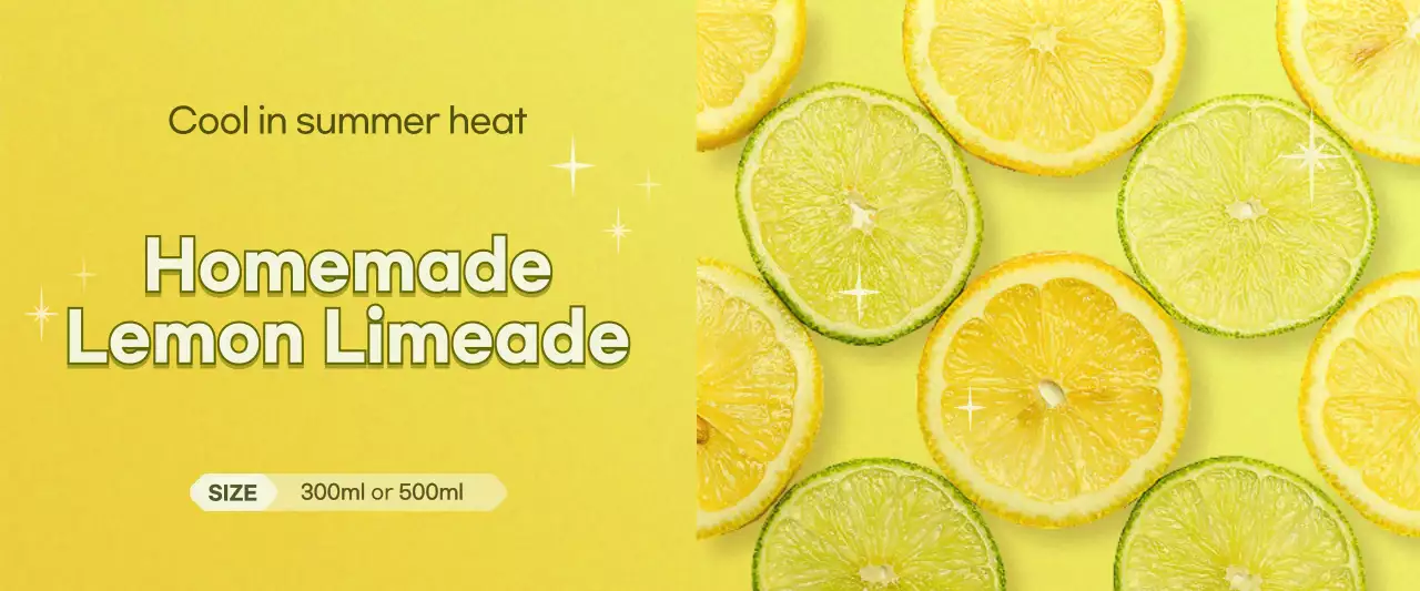 Yellow Minimal Lemonade Promotion Banner