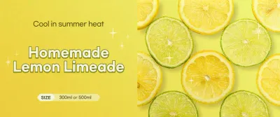 Yellow Minimal Lemonade Promotion Banner