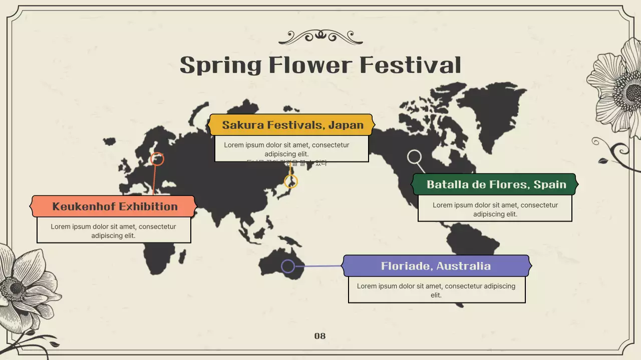 Introducing vintage spring flowers in green and beige