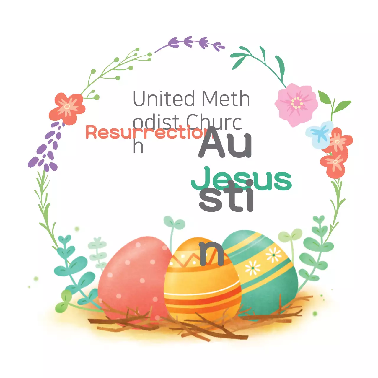 Biểu ngữ mời lễ Phục sinh truyền thống màu phấn