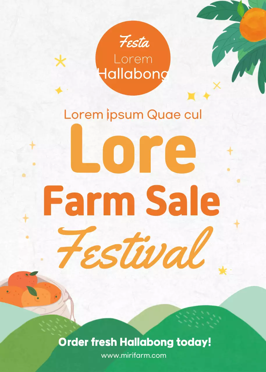 Orange Trendy Farm Promotion Poster