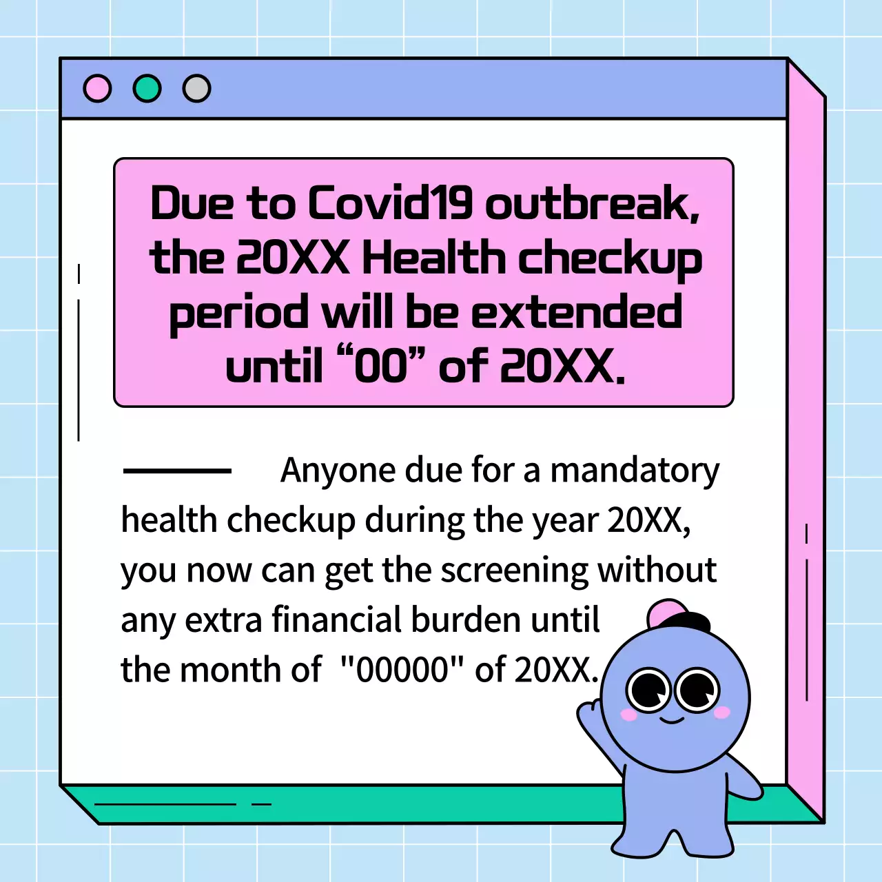 Pink and green web page health checkup extension notice