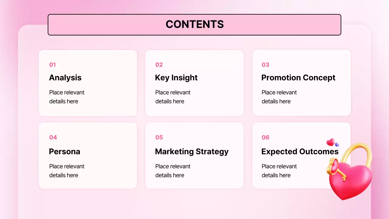 Pink 3D illustration cute Valentine's Day plan