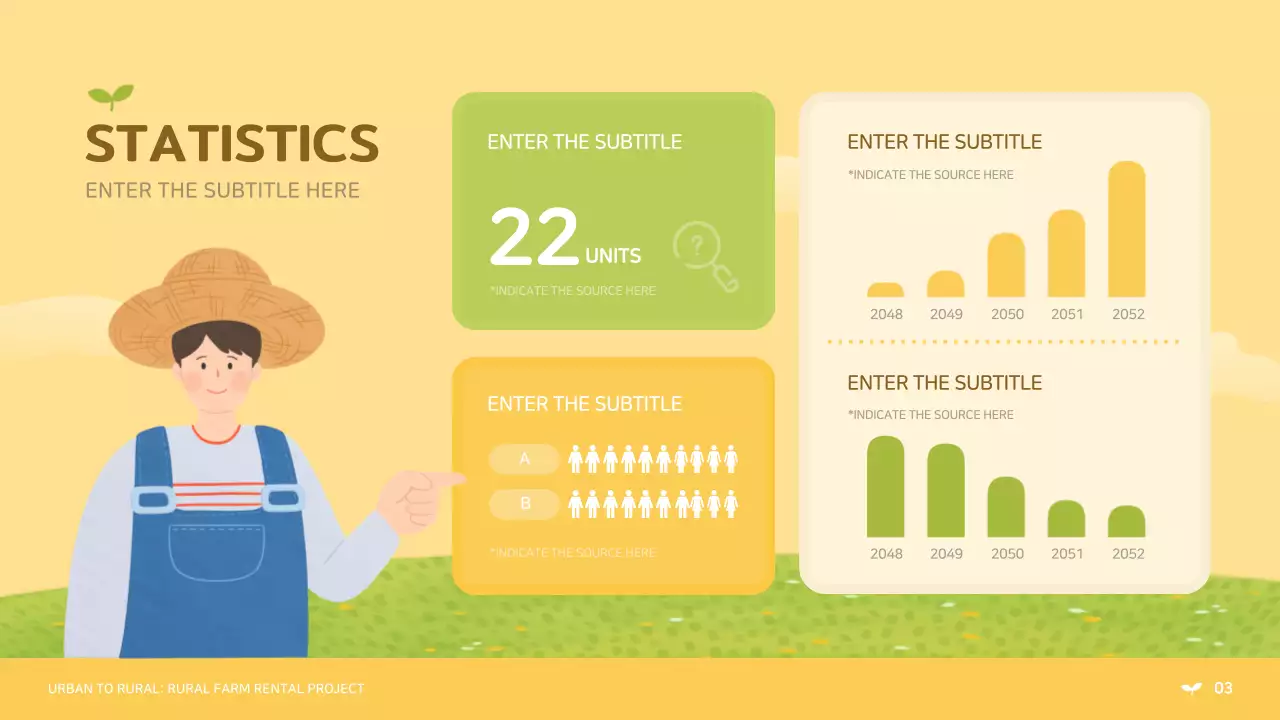 노란색과 연두색의 귀여운 귀농 귀촌 사업 제안서
