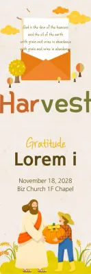 Banner de convite tradicional bege para colheita