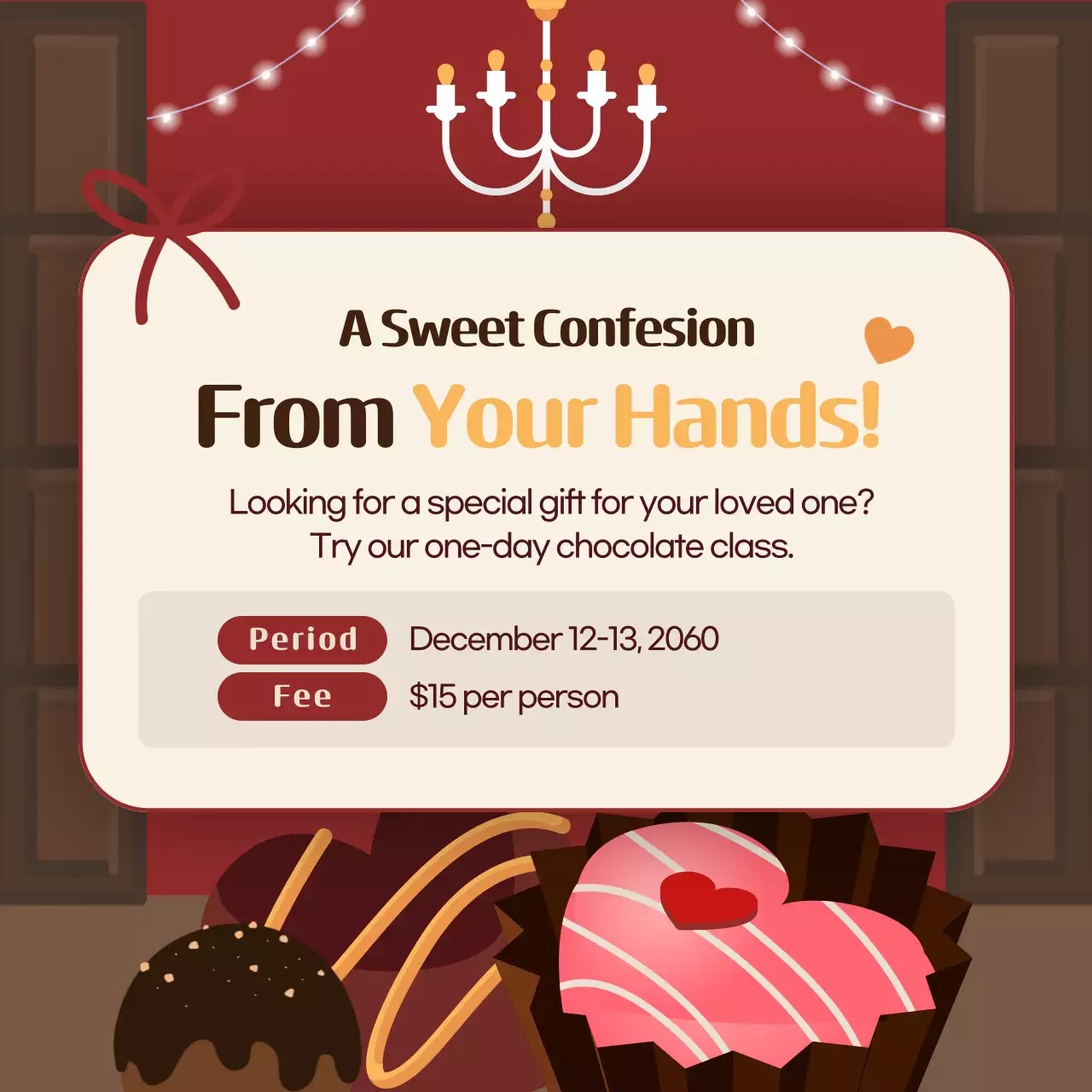 Valentine's Day TMI in burgundy and brown