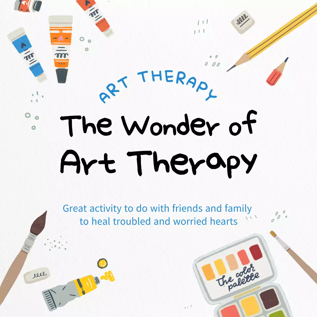 White Simple Art Therapy Promo