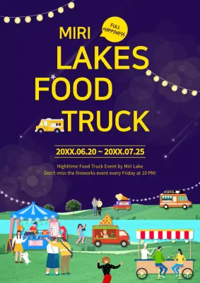 Navy Modern Food Promotion Poster