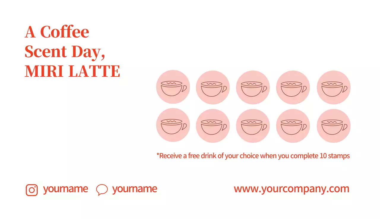 Coral Simple Coffee Business Card