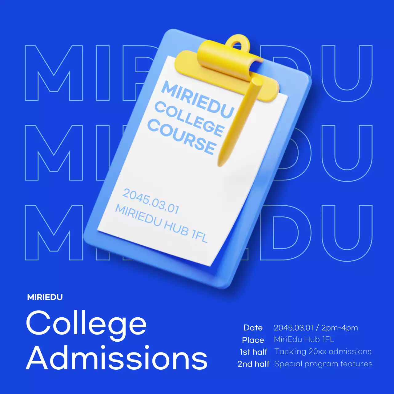 Blue Modern College Announcement Social Media Post