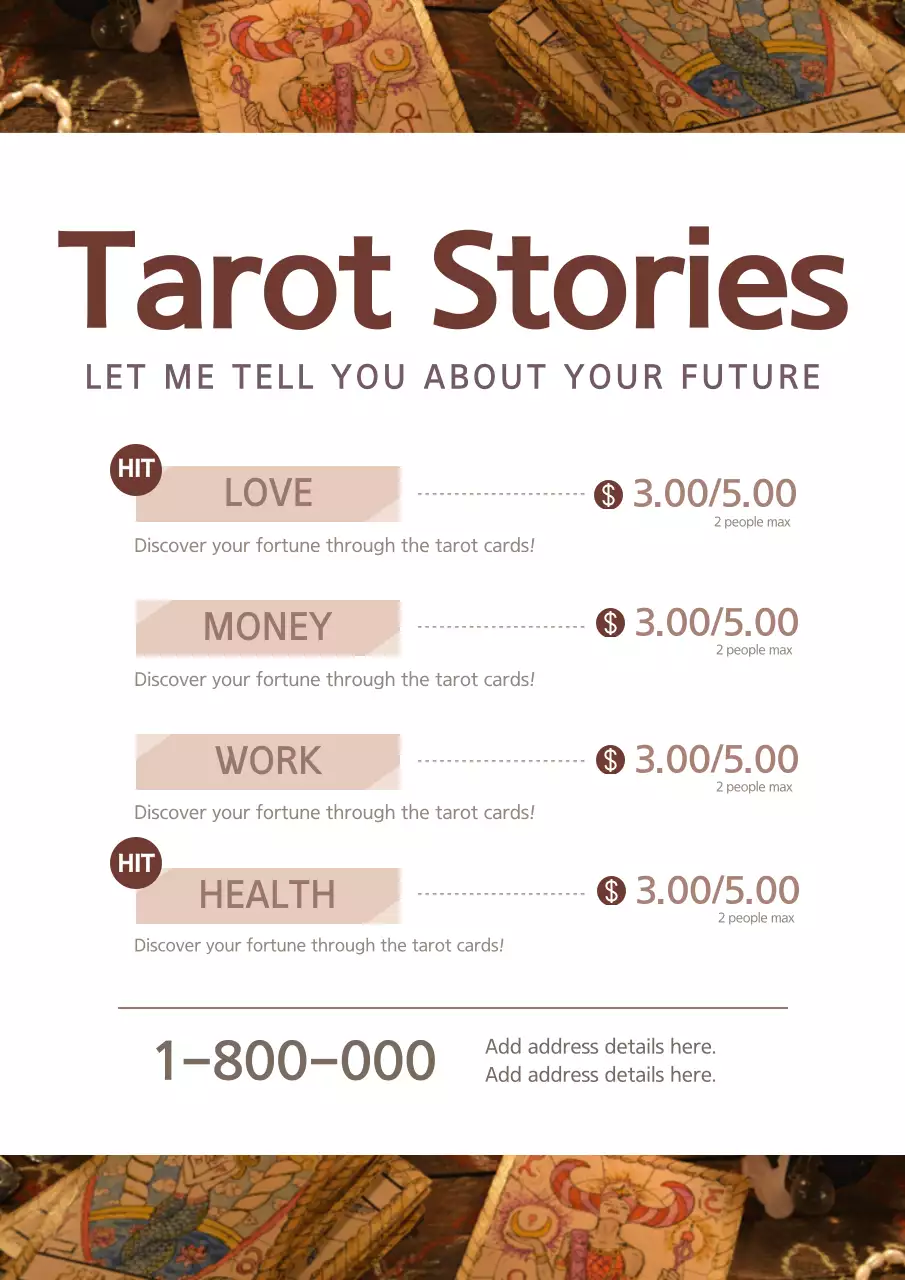 Beige Vintage Tarot Promotion Poster