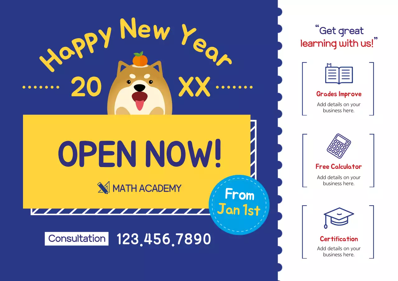 Blue Modern Math Promotion Poster