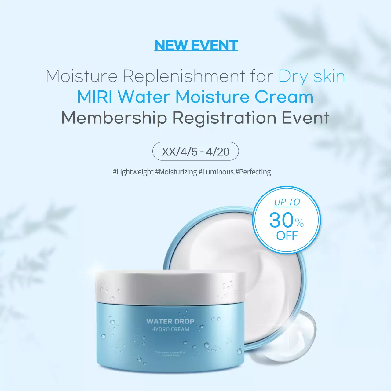 Blue Modern Skincare Promotion Social Media Post