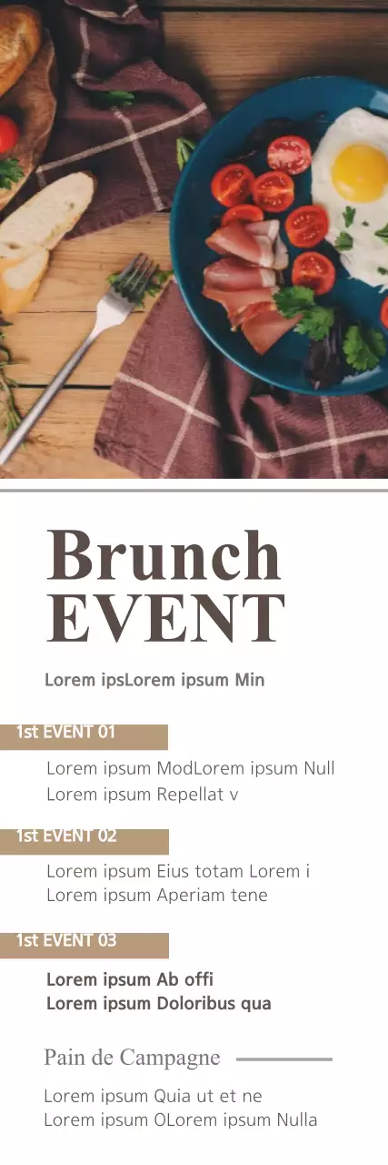 Banner de convite para brunch rústico marrom