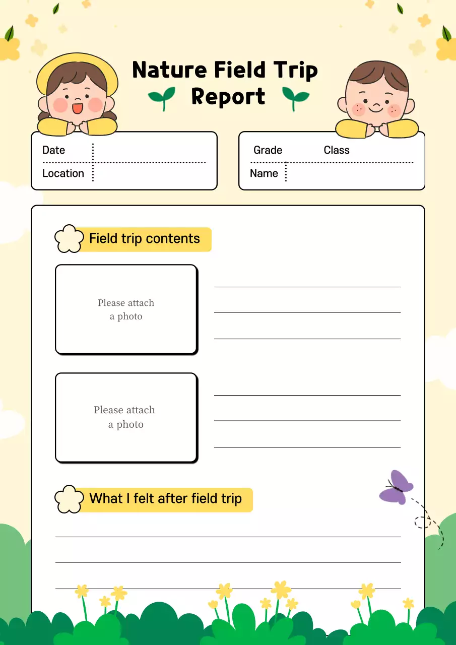 Beige Simple Nature Report Poster