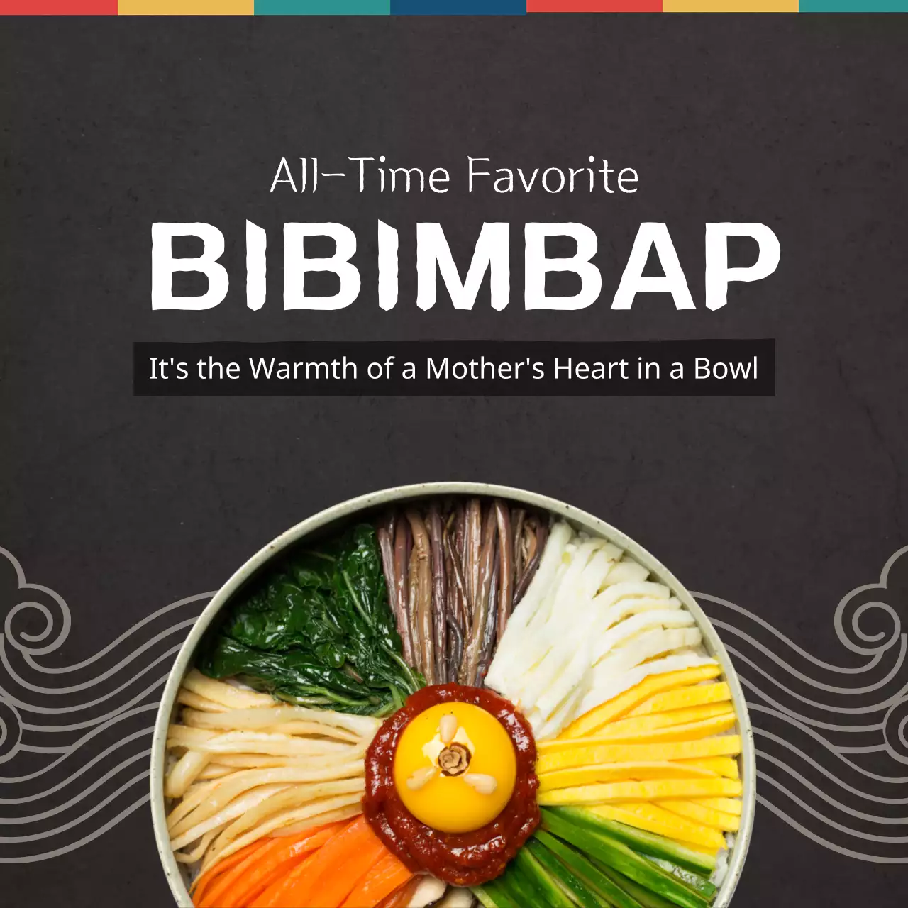 Black Traditional Bibimbap Promotion Social Media Post