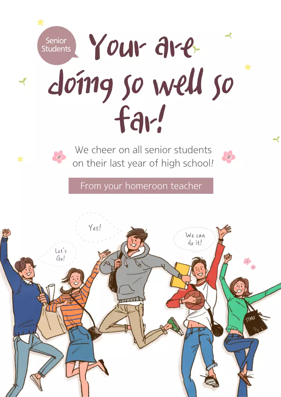 Beige Modern Student Announcement Poster