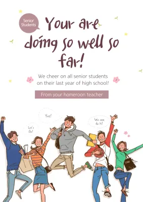 Beige Modern Student Announcement Poster