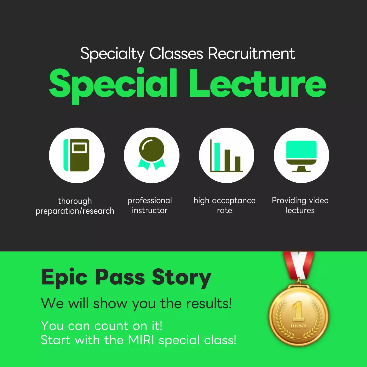 Green Modern Lecture Advertisement Social Media Post