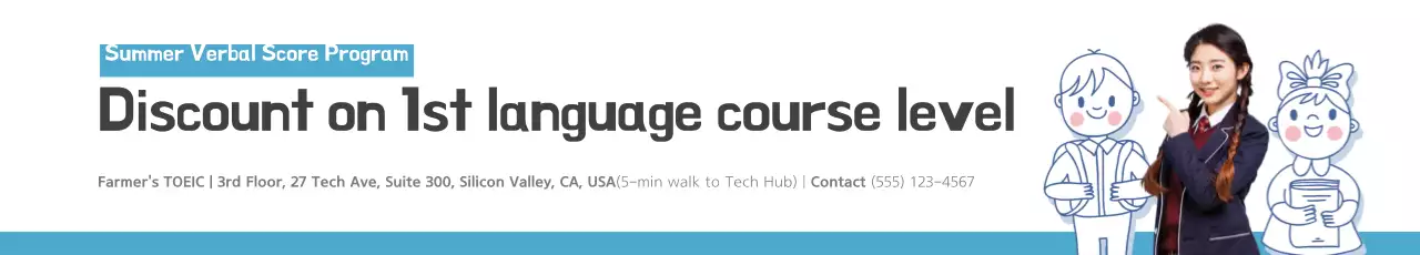 Banner de promoção de linguagem moderna azul