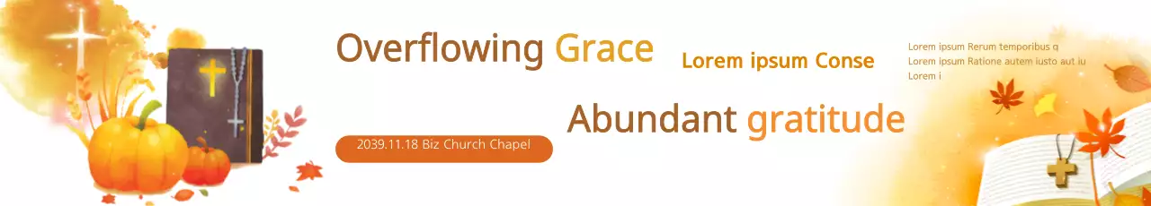 Faixa laranja tradicional para evento de Ação de Graças