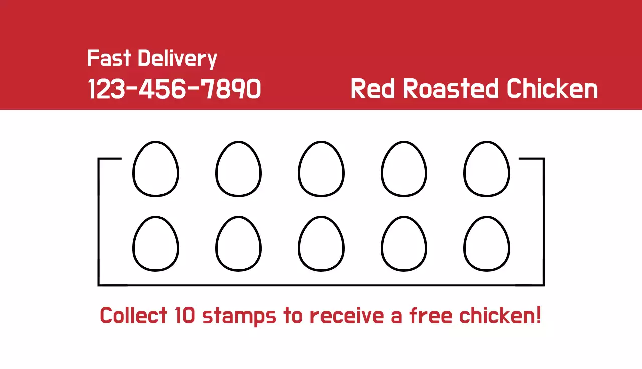 Red Vintage Chicken Promotion Business Card